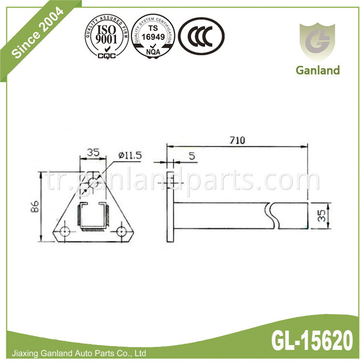  straight mudguard chassis pole gl-15620